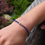 bransoletka pleciona z jednym oczkiem-szafirowy kolor