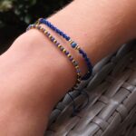 zestw bransoletek szafirowych,sznurek i koraliki lapis lazuli