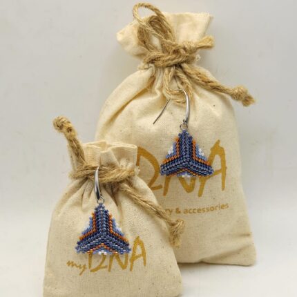 kolczyki wyszywane ręcznie z koralików szklanych Miyuki,trójkątne