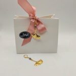 kolczyki ze złotej stali z naturalnym apatytem-z opakowaniem