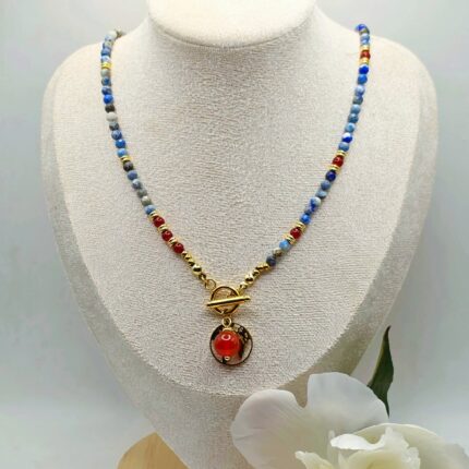 naszyjnik z lapis lazuli i karneolu